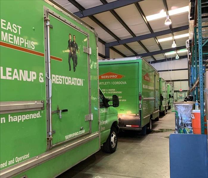 SERVPRO trucks.