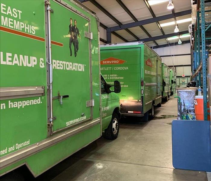 SERVPRO trucks.